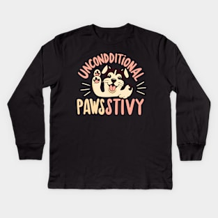 Unconditionally Pawsitive Kids Long Sleeve T-Shirt